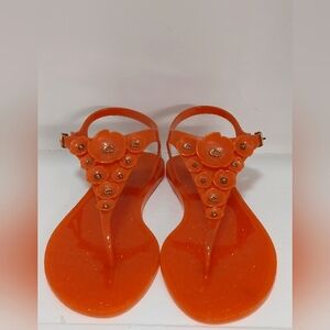 NWOT Coach Orange Jelly Thong Sandals Size 8